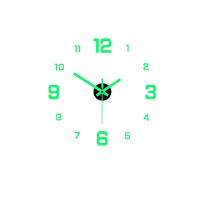 EW Creative Simple Luminous Digital Clock  Study, Living Room ,Punch-Free Wall Sticker Clock.