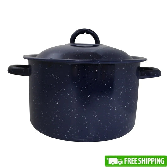 Enamel Stock Pot Soup, Stews,  with Double Handles Oven Safe, Durable Efficient Heat Distribution Hand Wash Only.