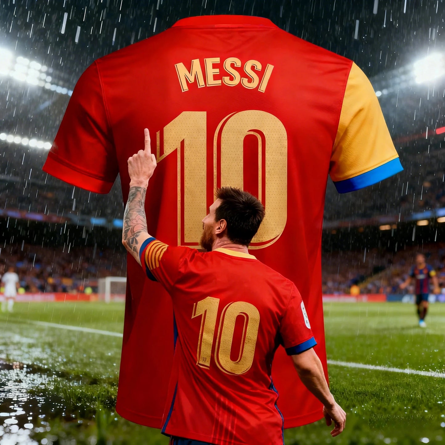 Summer Adult Messi #10 AI Design Men Football Jersey, Outdoor Daily Sport Shirt Quick-Dry.