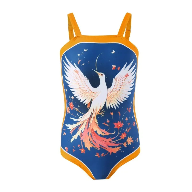 Girls One Piece Swimsuit 5-14 Year Printed, Teens Swimwear 2026 Infant Bathing Suits, Beach Wear Bodysuit.