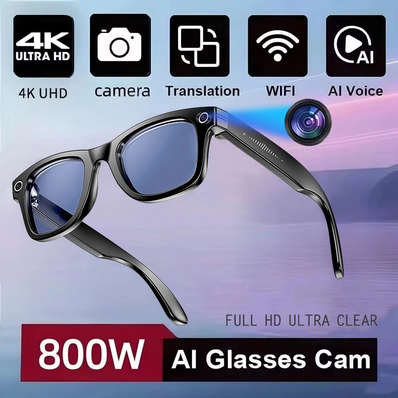 New 800W Camera AI Glasses, Color-Changing Smart Translation Glasses, Photo, Video Recording, Waterproof, Call Smart Sunglasses.