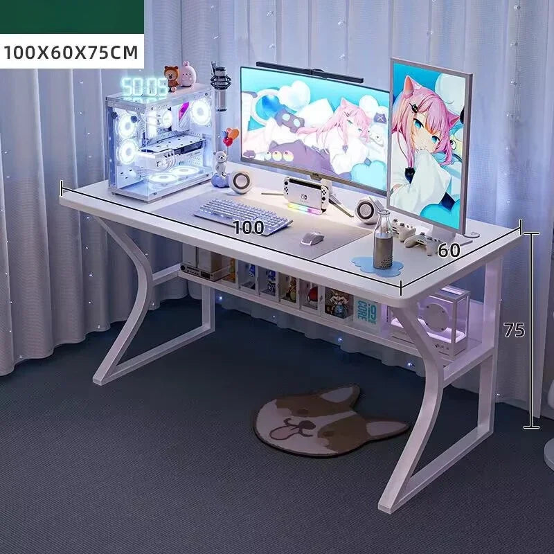 White Gaming Computer Desk Chair Set ,Home Office, Study, Bedroom  Laptop Table