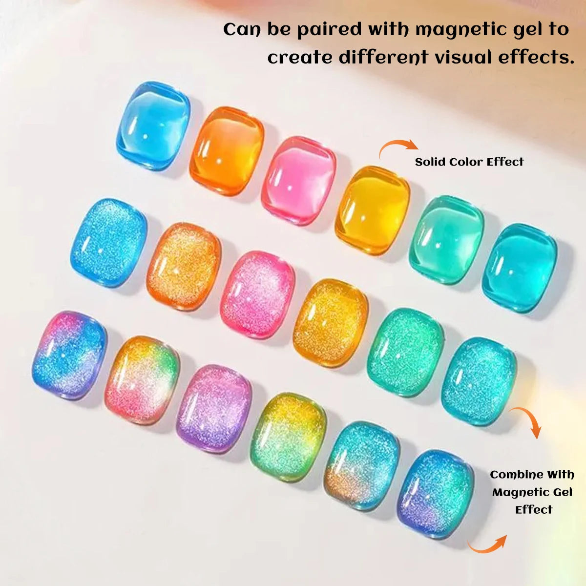 8pcs 10ml Jelly Glass Gel Nail Polish Set, Semi-transparent Red ,Purple Gel Polish Varnish, Nail Art Semi Permanent UV Gel Varnish.