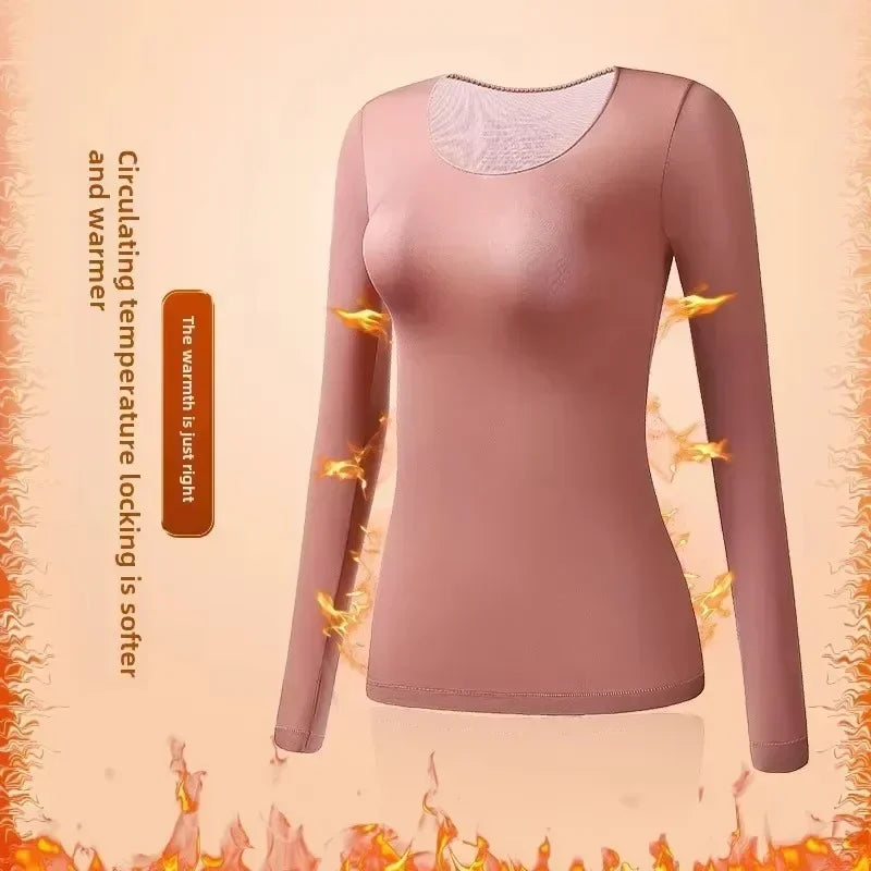 2PCS Thermal Underwear Sets for Woman Autumn Winter Long-sleeved