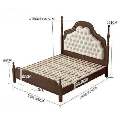Queen Size Bed  Upholstered Storage  Bedroom Sleeping Frame