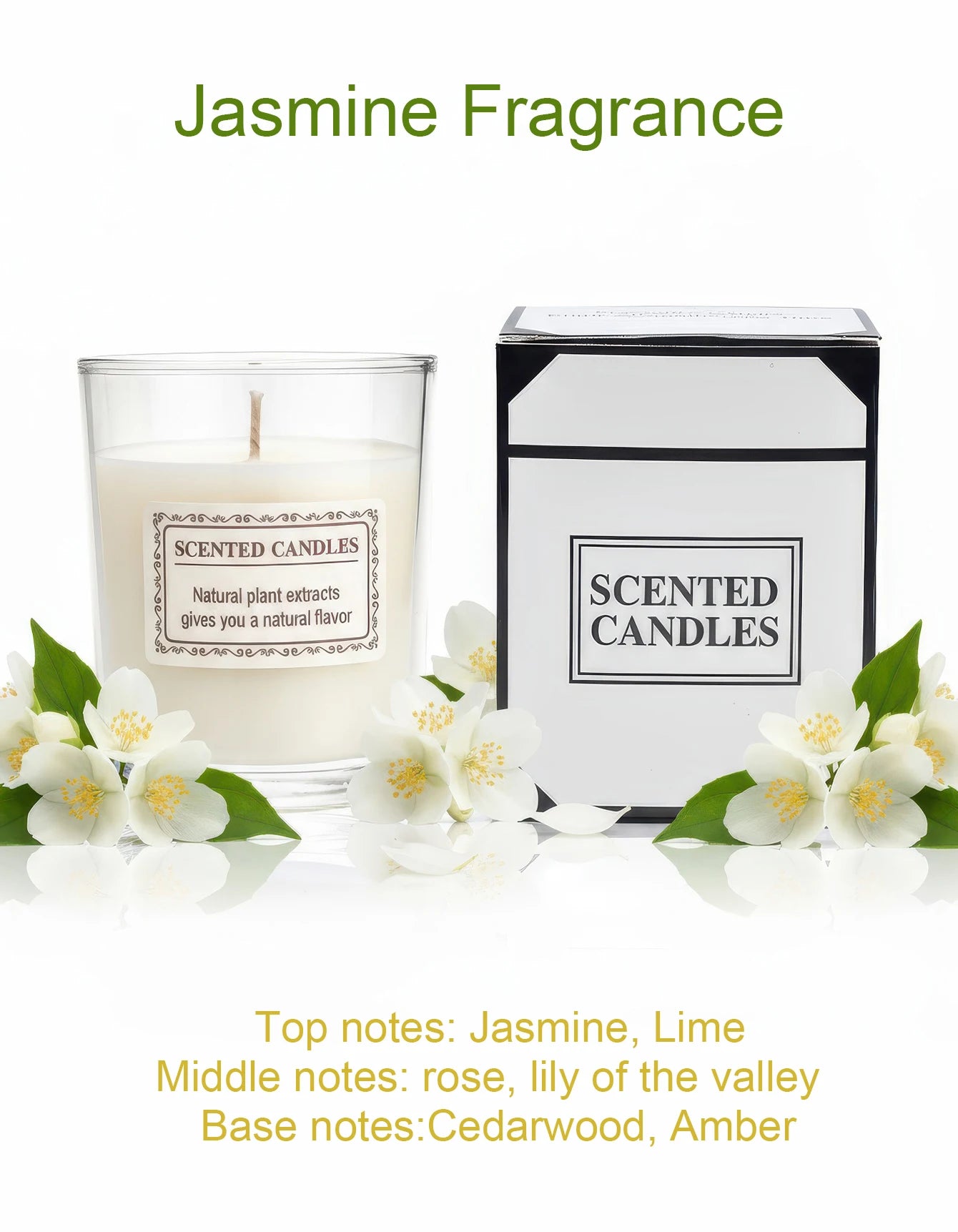 Scented Glass Jar Candle, Handmade Soy Wax – Smokeless Aromatherapy Candle.