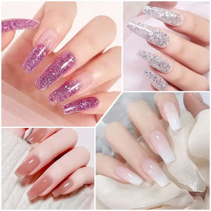 Nail Extension Kit Acrylic Gel Polish Nail UV LED Nail Lamp, Manicure Kit, Base Coat, Top Coat.