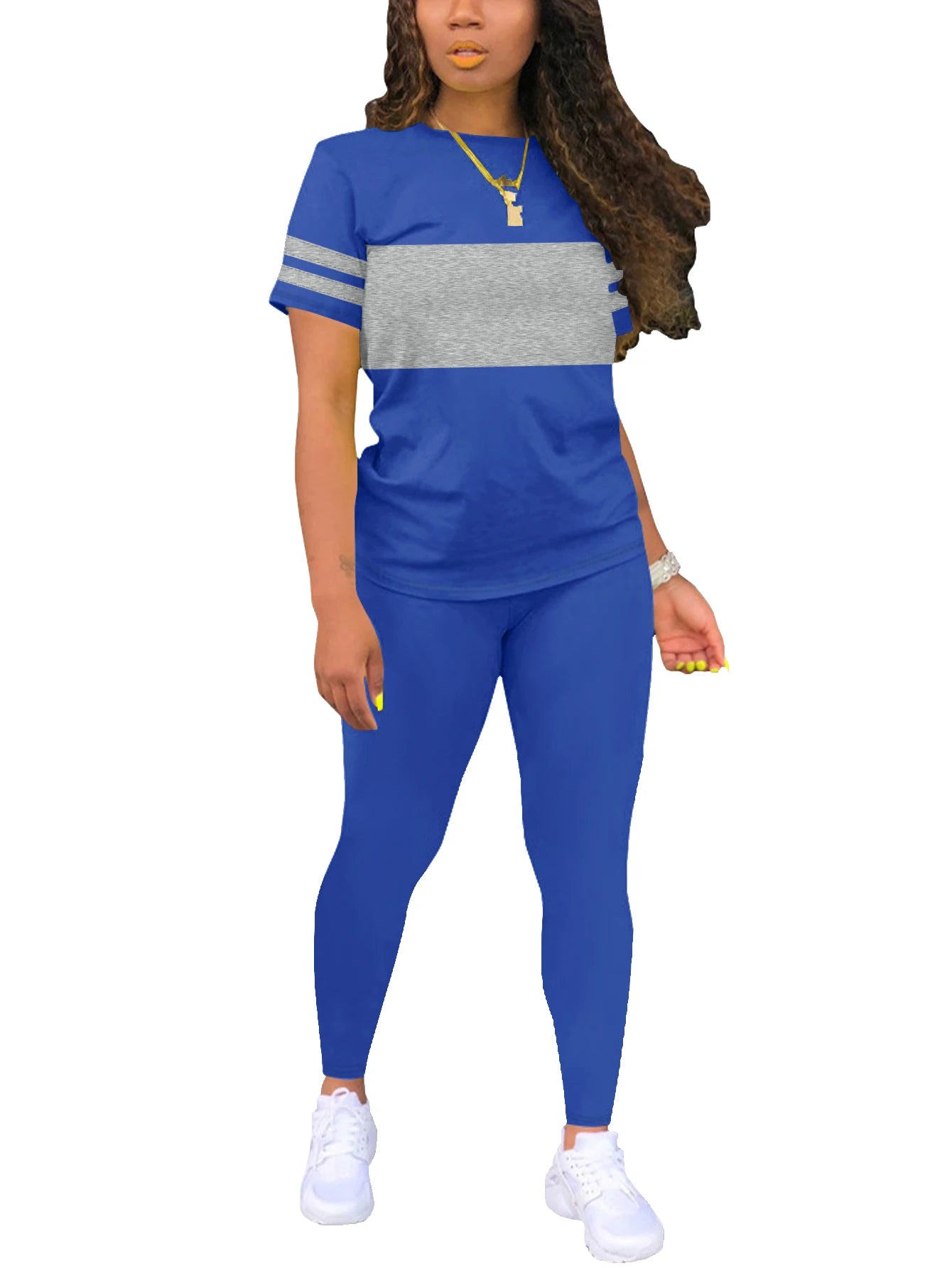 Women's Summer Casual Set, Fashionable Comfortable Ensemble Ladies Clothing Outfit.