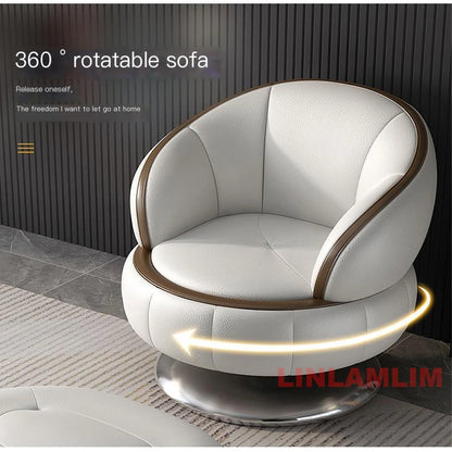 L-Shaped Sectional Sofa with Chaise, Genuine Leather adjustable headrest, Storage, USB,