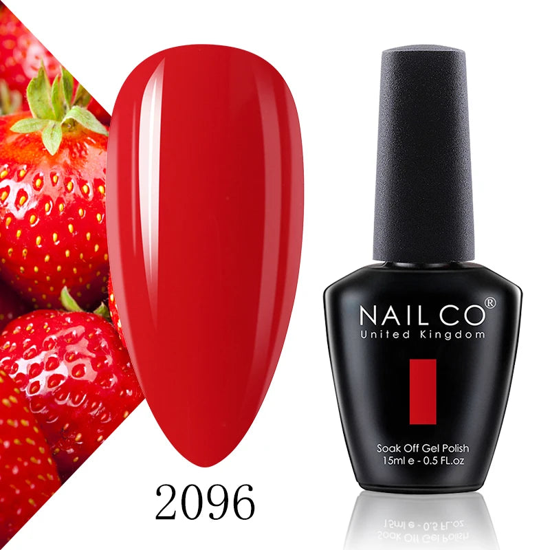 NAILCO 15ml Color Gel Nail Polish Soak Off, Hybrid Varnishes Manicure, UV&LED Nail Gel Semi Permanent Lacquer Base Top Coat.