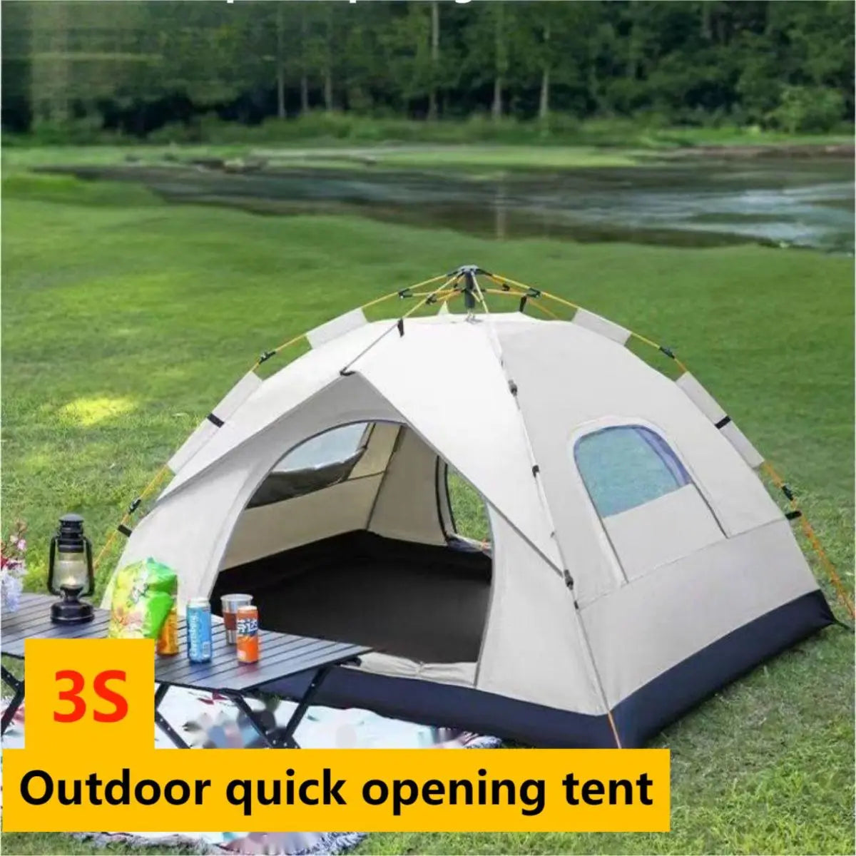 Automatic Quick-opening Tent, Outdoor, Travel, Camping, Two doors and two windows
