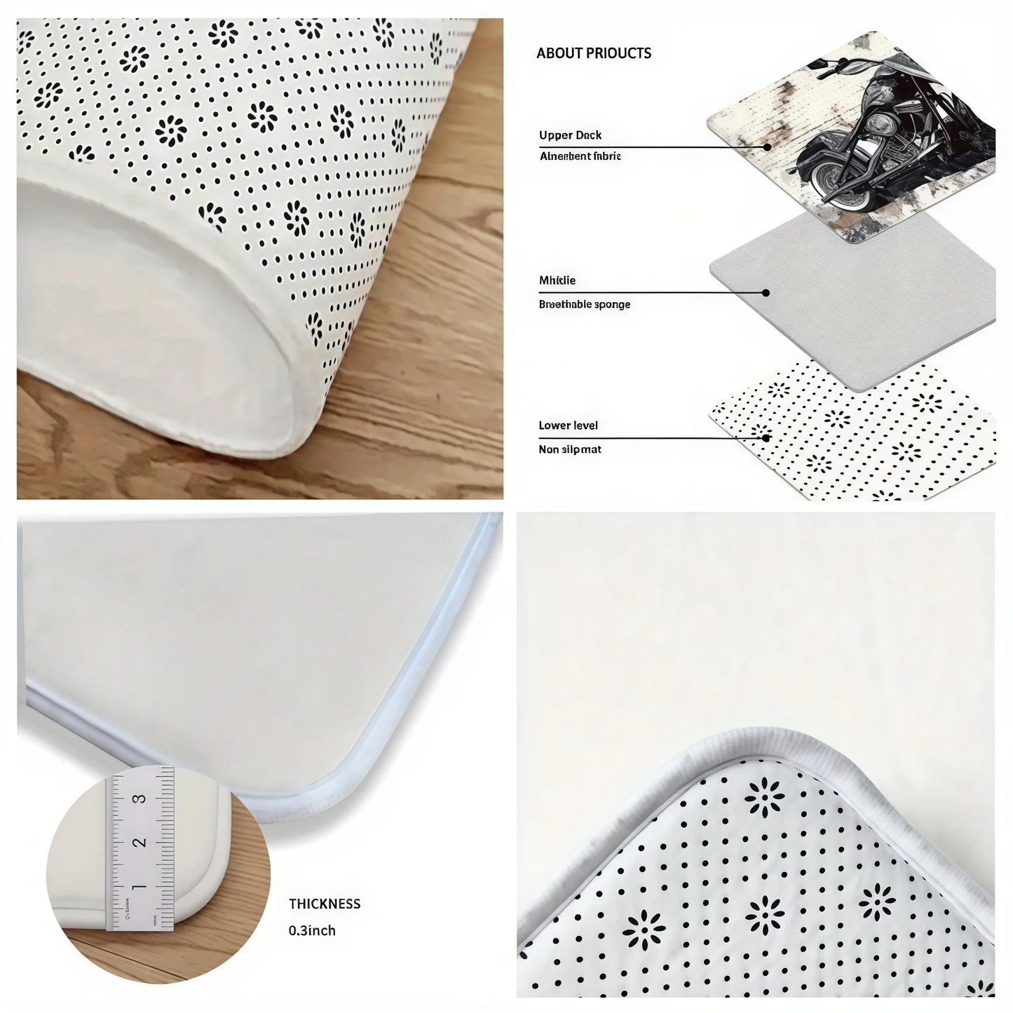 VIKAMA Christmas Tree Theme Rug, Soft Non-Slip Home Decor, Entrance Hall Doormat, Kitchen Two-Piece Mat Set.