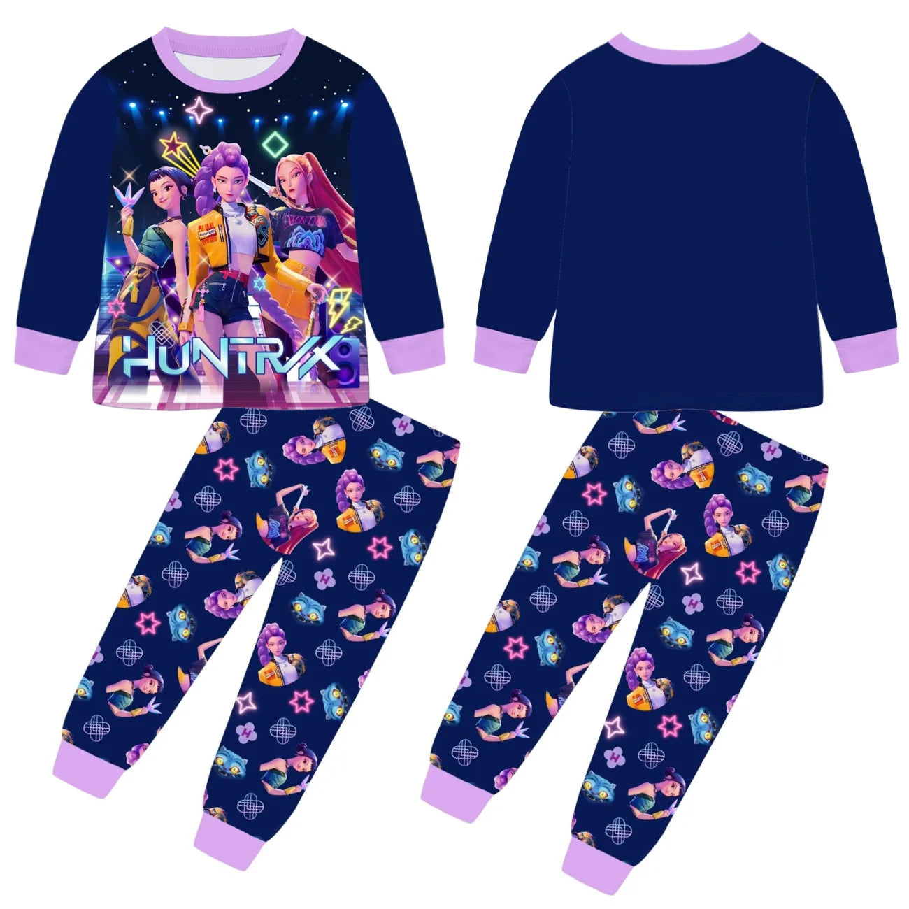 Anime  Demon Hunters Zoey Costume Autumn Pajamas for Children's Clothing 3-14Years.