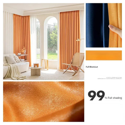 Bedroom Full Blackout Drapes, Bay Window Curtain, Insulated Living Room Drape, Balcony Sun Protection