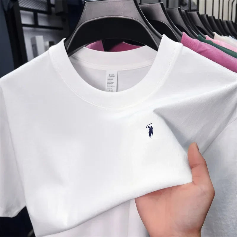 2026 Pure Cotton High Collar Short Sleeve T-shirt Designer Brand.