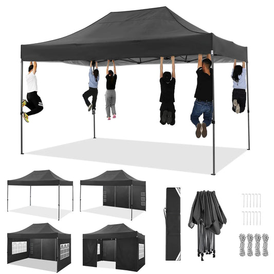 10x15 Heavy Duty Pop up Canopy,  with 4 sidewalls, Commercial  Canopy Wedding, Party Tents.
