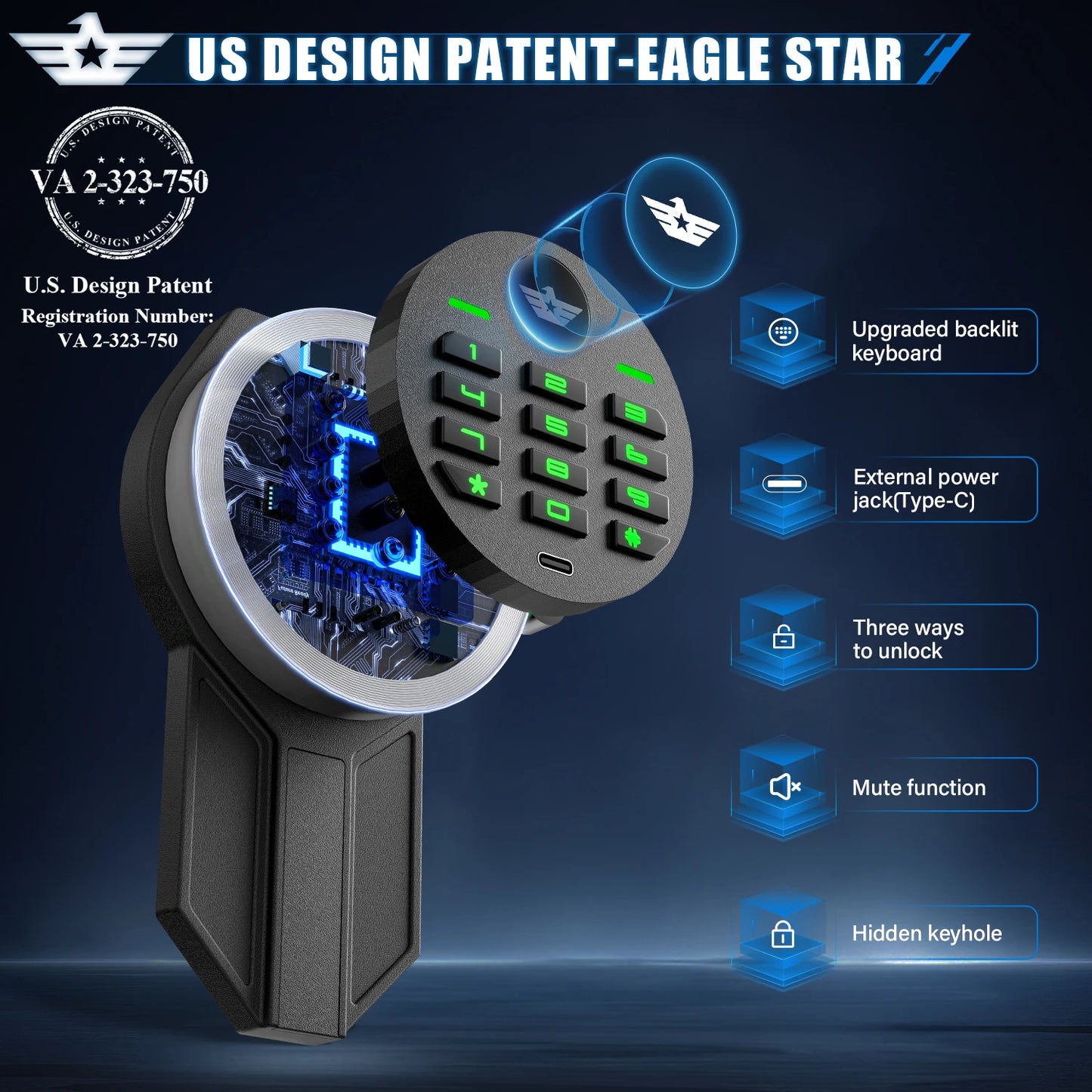 Digital Large Gun Safe, Quick Access Gun Cabinets with LED Light.