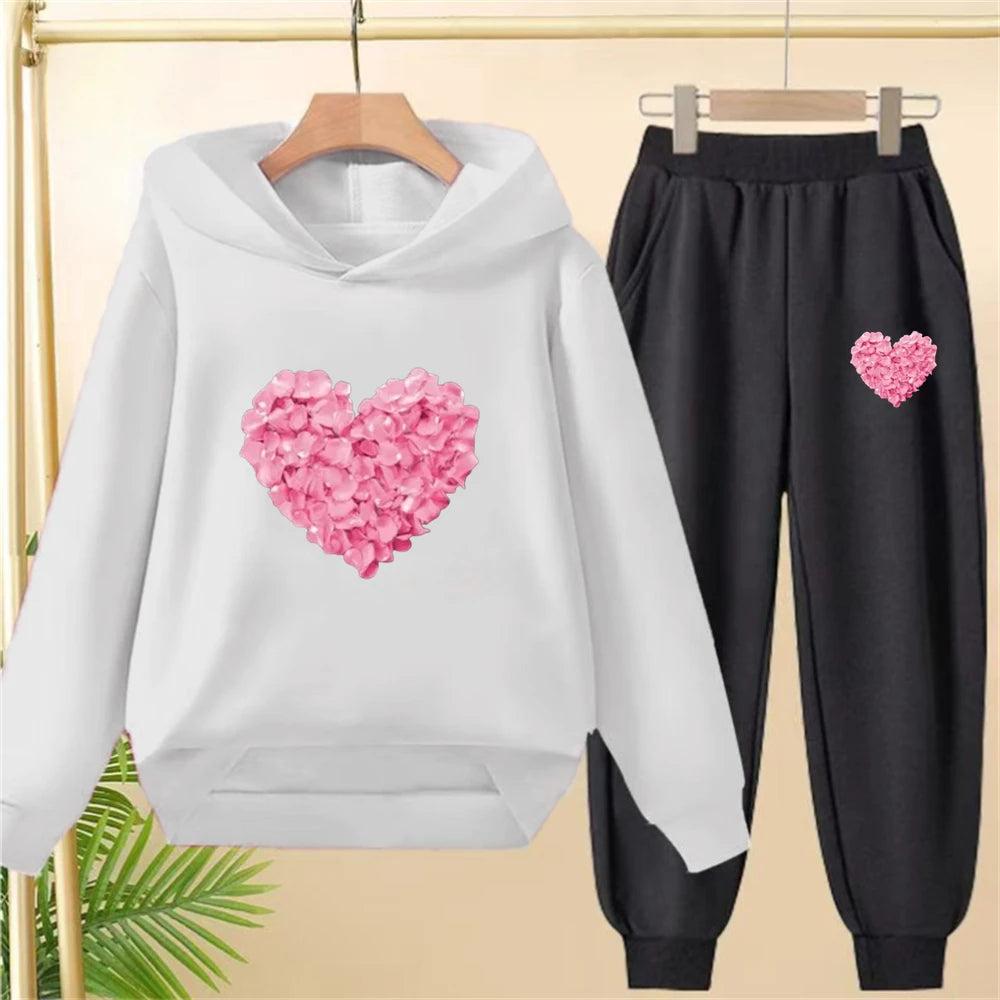 Petals heart-shaped, Children's Tops and bottom, Girls, Boy age 3-12, Toddle, clothing.