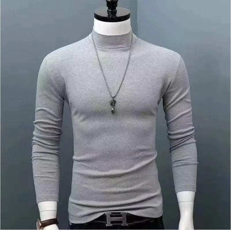 Thermal Underwear Shirt Men V Neck Fleece Sport Tops Long-Sleeved 5XL
