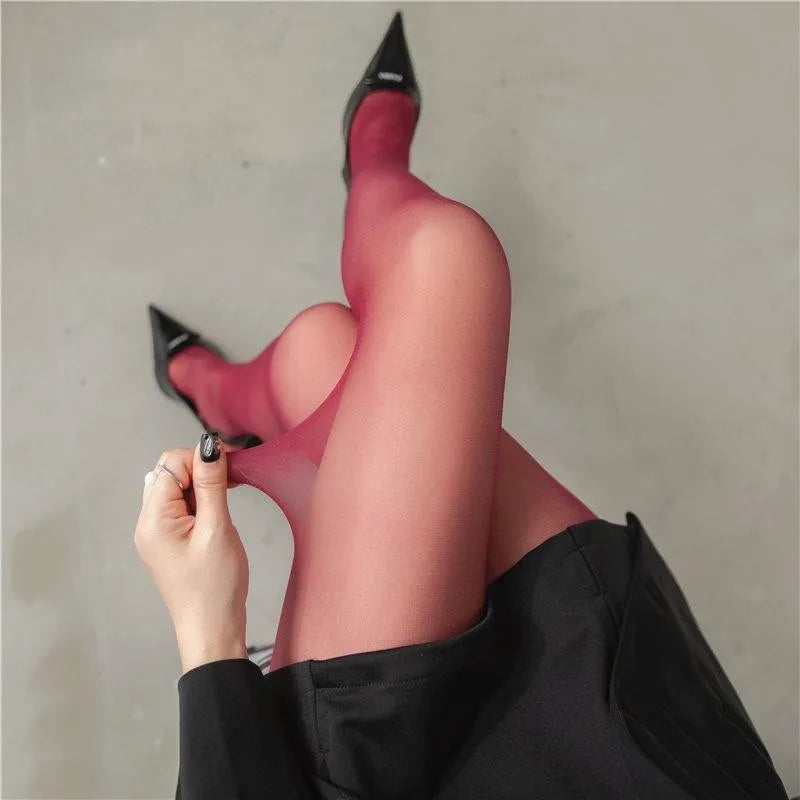 Women Sexy Transparent Stockings Ladies White Green, Breathable Nylon Elastic Tights, Y2k Dopamine Multicolor Stretchy Pantyhose.