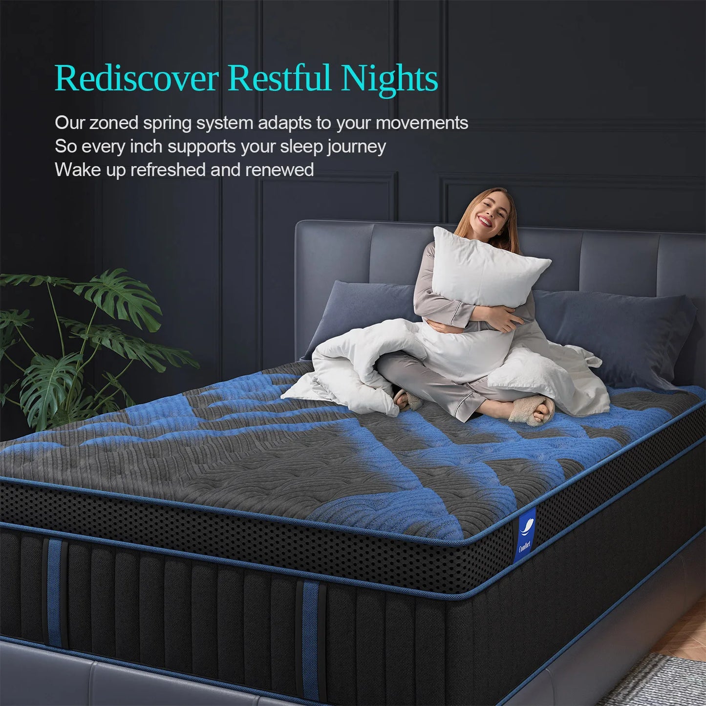 12"Gel Memory Foam Hybrid Pocket Spring Mattress Twin, Full, Queen, King Bed Mattress In A Box.