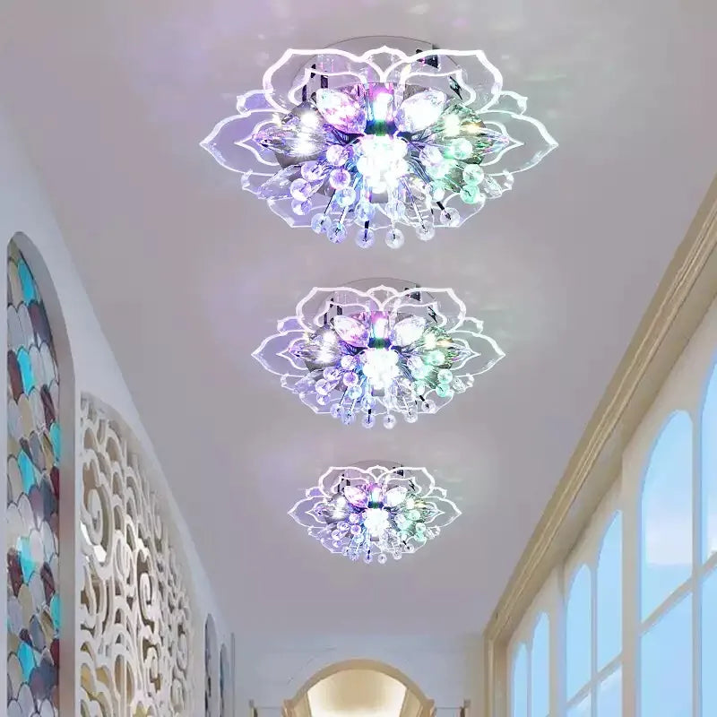 Creative LED Ceiling Light Crystal Flower Chandelier, Bedroom, Hallway ,Living Room, Pendant Lamp.