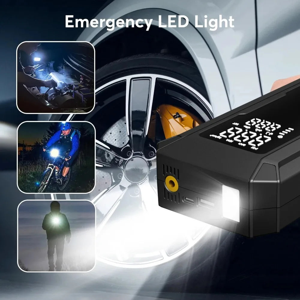 Car Jump Starter with Air Pump 4000A Auto Battery Booster &150PSI Tire Inflator.