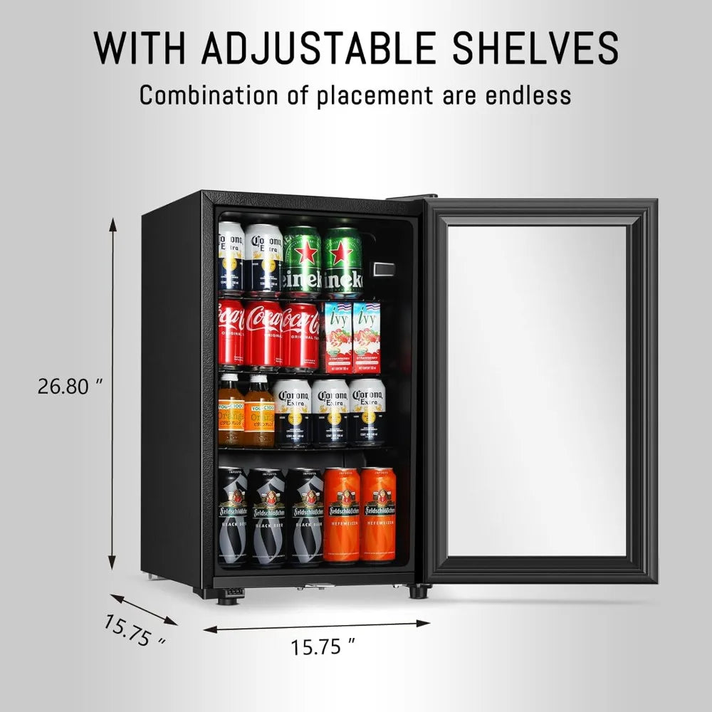 Freestanding Beverage Cooler For Office Double Glass Door