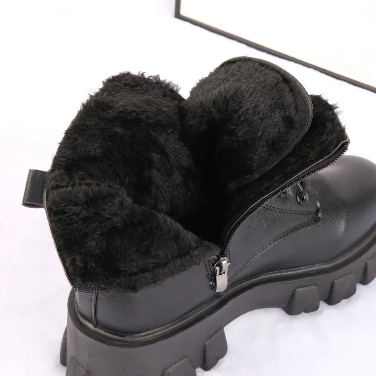 2025 New Style Fleece-Lined Autumn Winter High-Top Cotton Shoes.