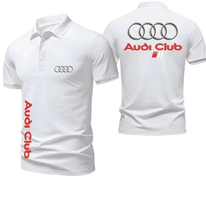 Audi Men Polo Shirt, Summer Casual Breathable Comfortable, High Quality Men Short Sleeve Shirt.
