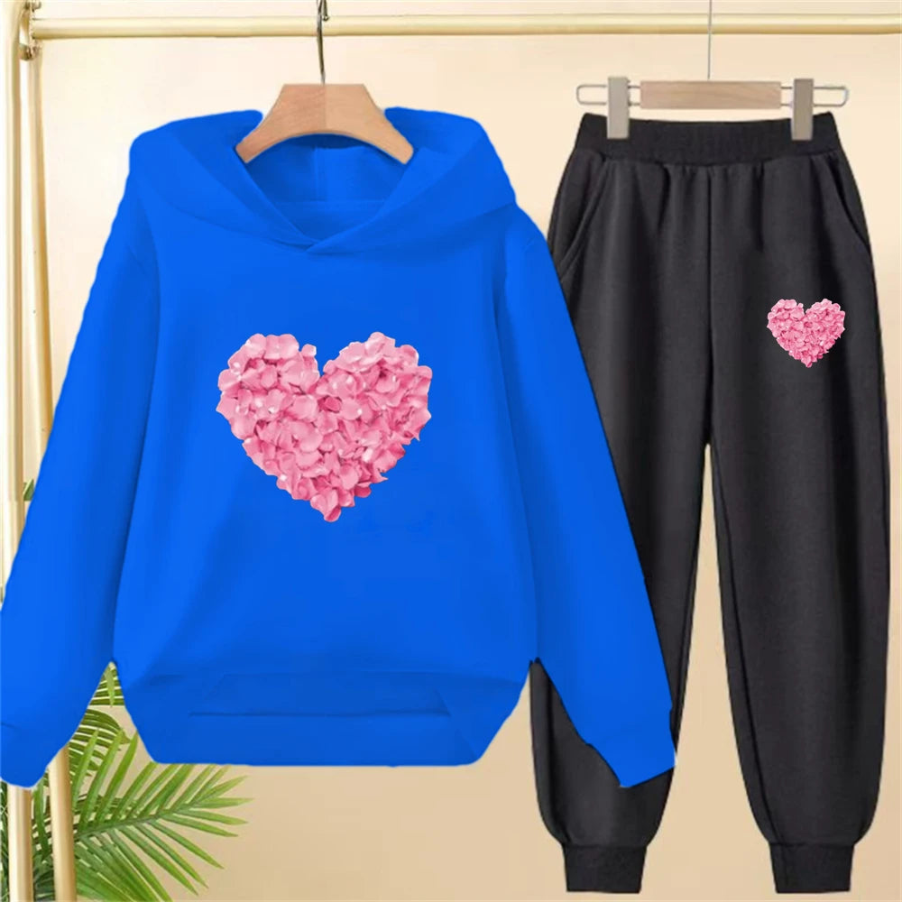 Petals heart-shaped, Children's Tops and bottom, Girls, Boy age 3-12, Toddle, clothing.