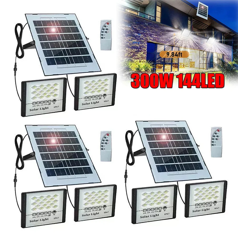 300W LED Solar Dusk To Dawn Waterproof Wall Spotlight