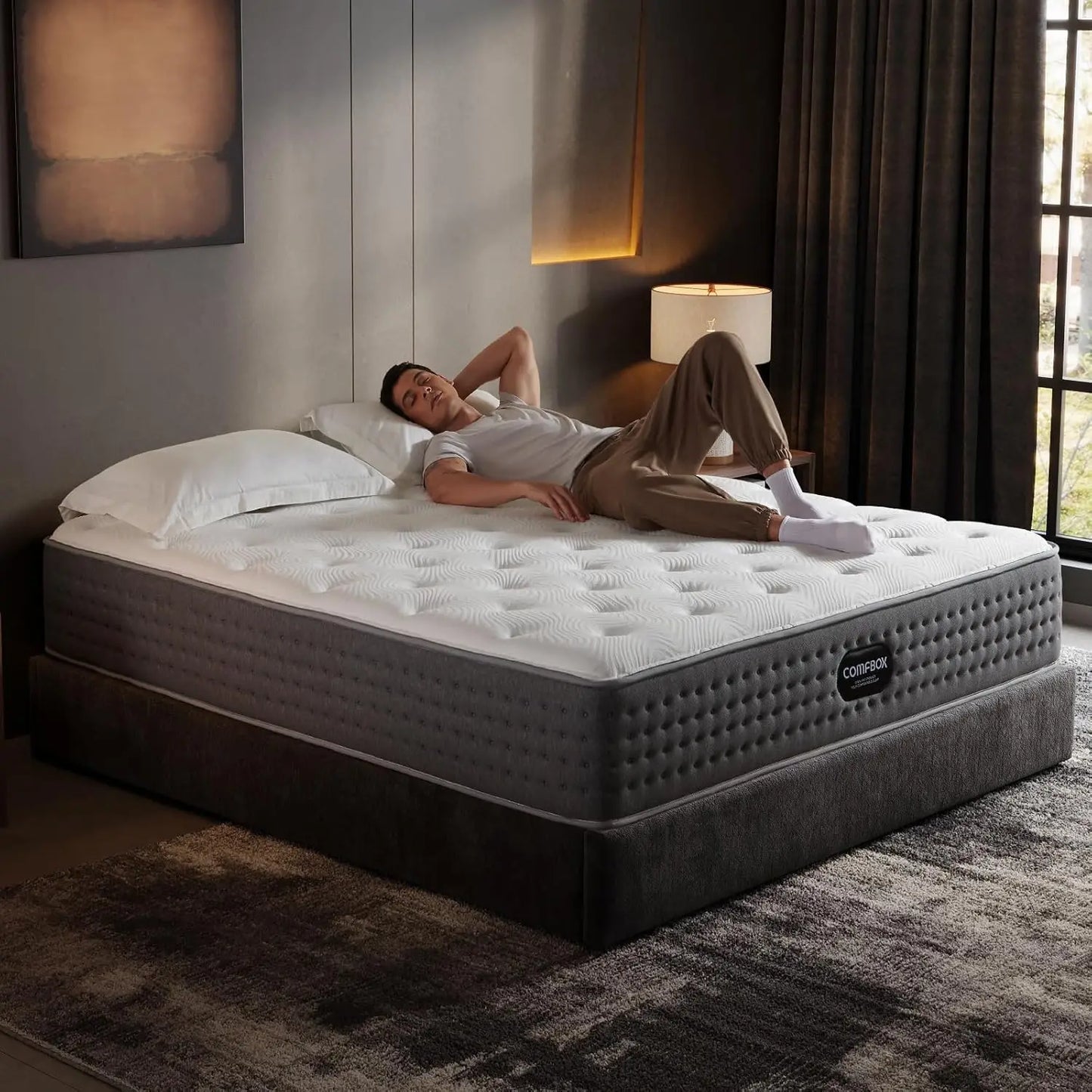 Twin Size Hybrid Mattress with Memory Foam & Pocket Coils - Medium-Firm, 12 Inch Twin, 365-Night Trial.