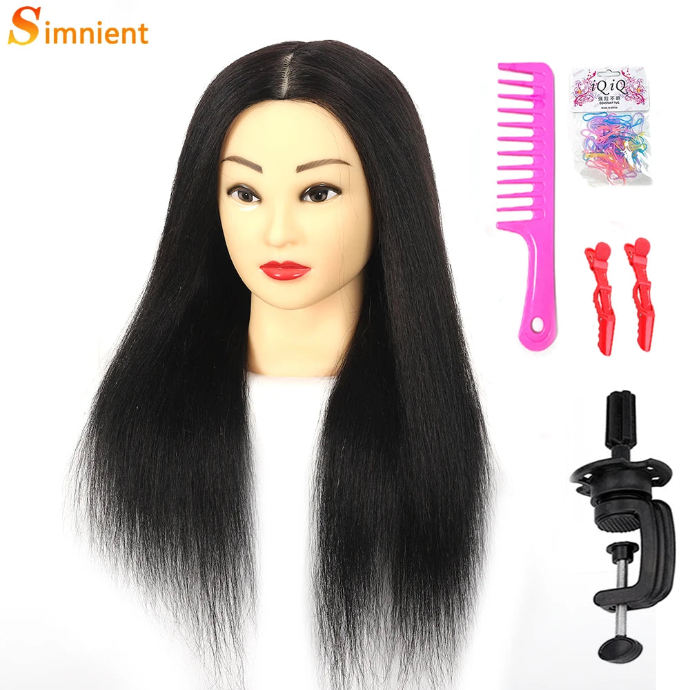 100% Real Human Hair Doll Head For Hairstyle Professional Training.