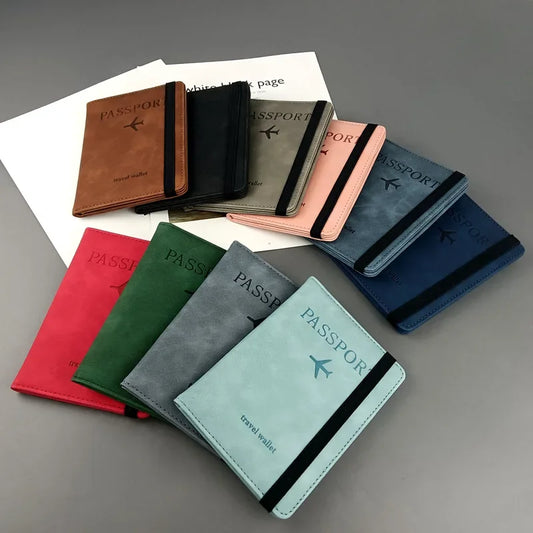 Advanced Essential Travel Item: Anti Theft High-performance RFID Shielded Passport, Clip+ leather Luggage Tag Set.
