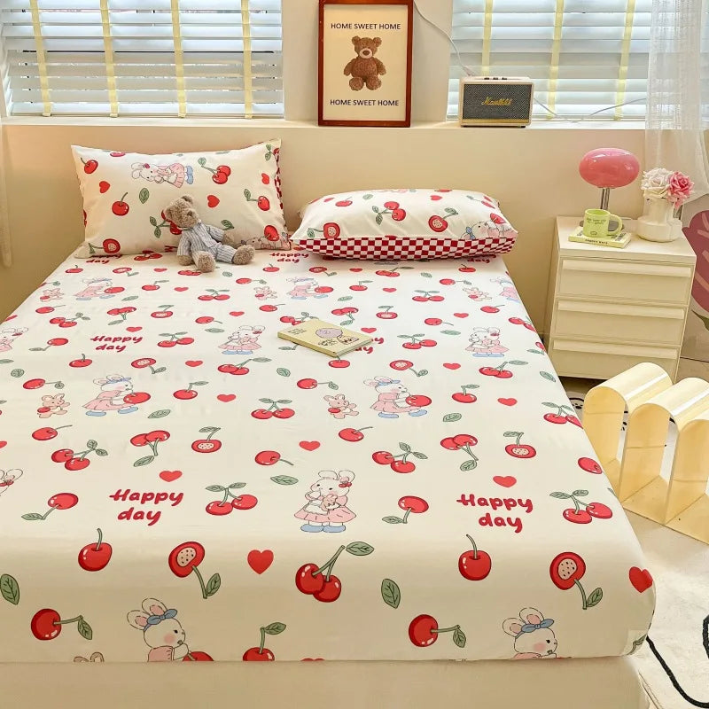 2025 New 100% Cotton Bed Sheet Flower Series Double , King Sheets For Girls, Boys, Single, Queen King Size