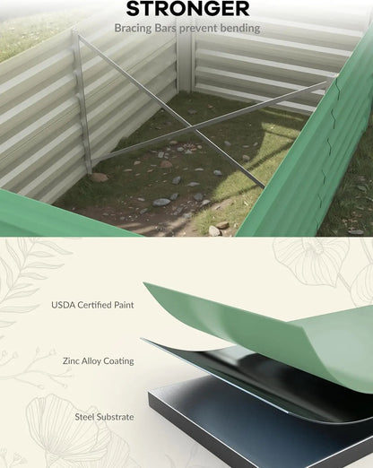 Galvanized Raised Garden Bed Deep Root Planter