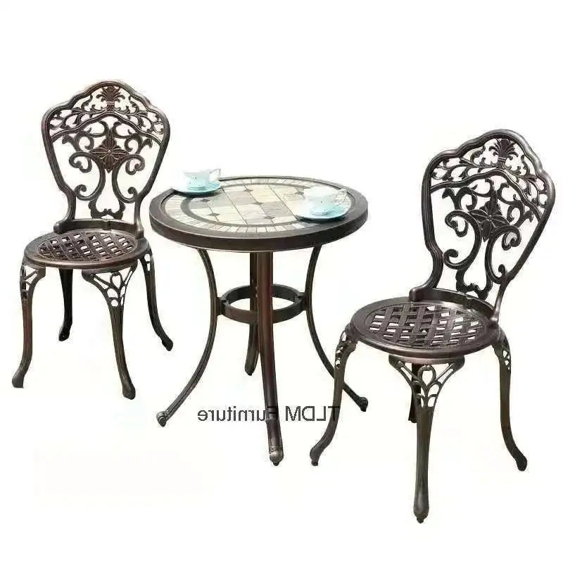 Outdoor Cast Aluminum Tables and Chairs Set, Courtyard, Garden ,Terrace Combination
