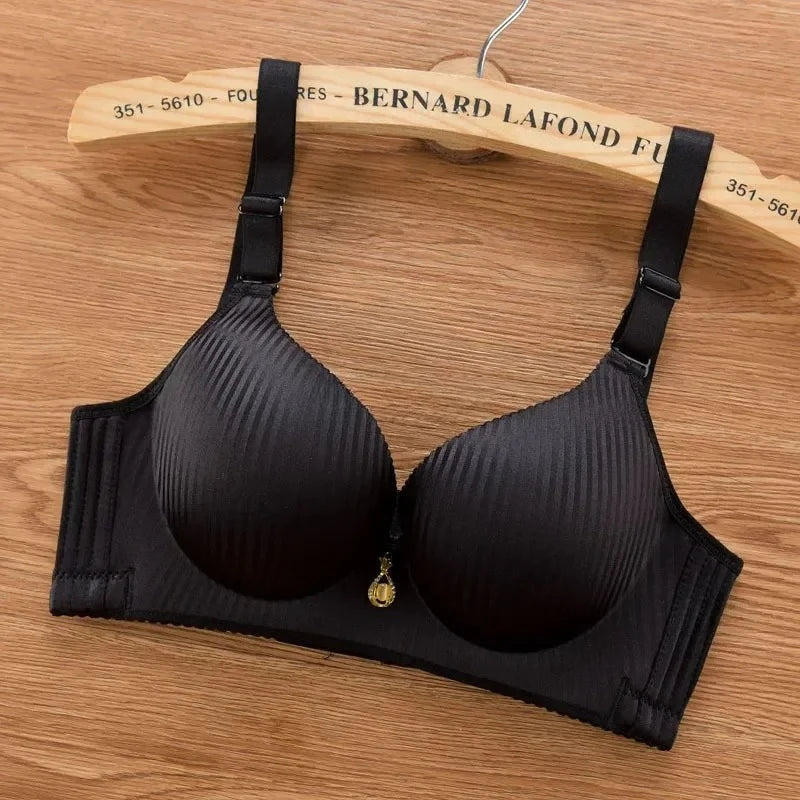 Sexy Wireless Push Up Bra, No Steel Ring Seamless Adjustable Straps.