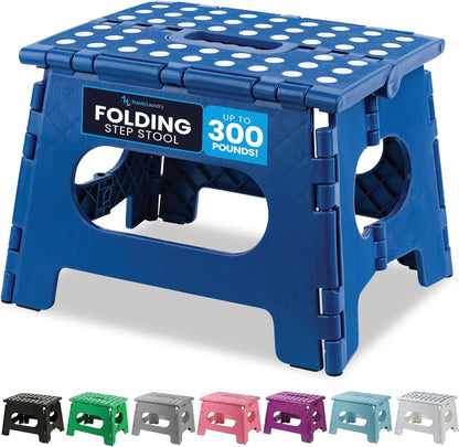 Folding Step Stool with 9 Inch Height (Pack of 1),Holds Up to 300 lbs.