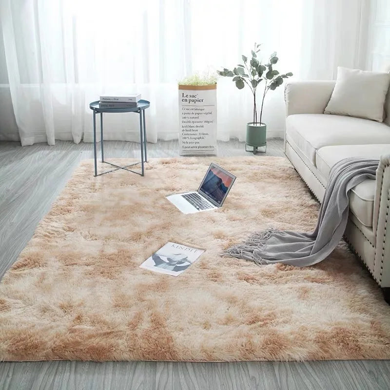 VIKAMA Tie-dyed Fluffy Carpets For Living Room Decor.