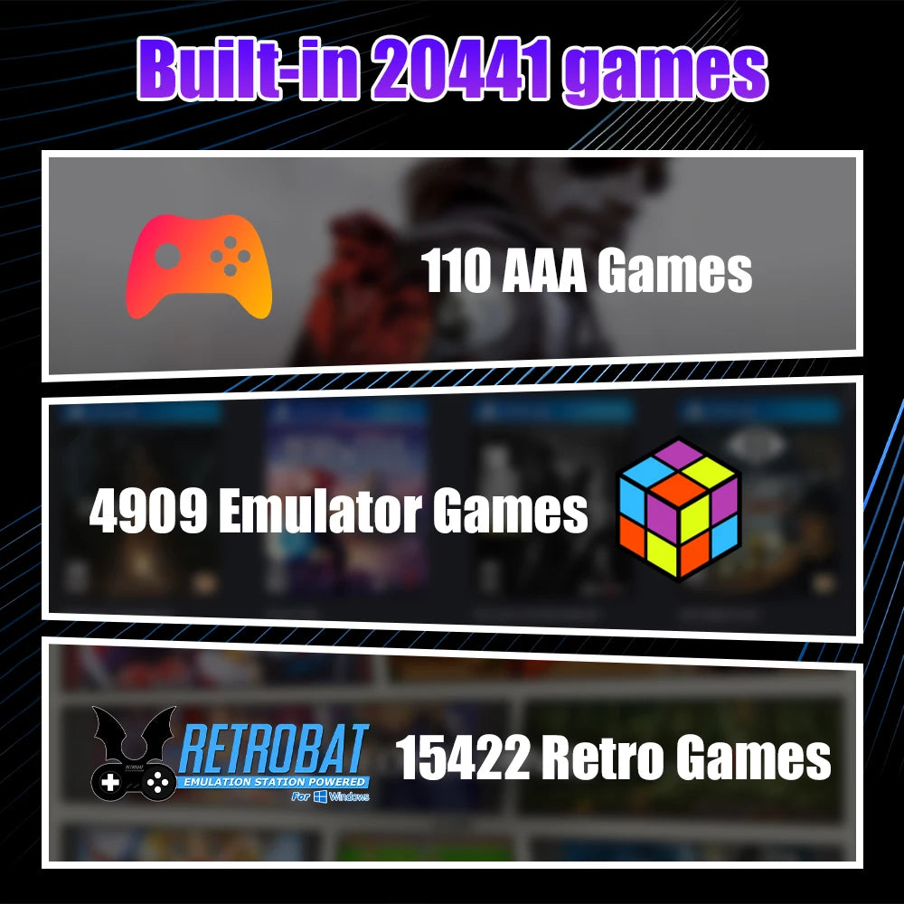 Play Zone 2TB Gaming SSD Game Console, with 20000+Game & 80+Emulator for PS5/4/3/2/Xbox/Switch/Wii/Wiiu Launchbox &Playnite.