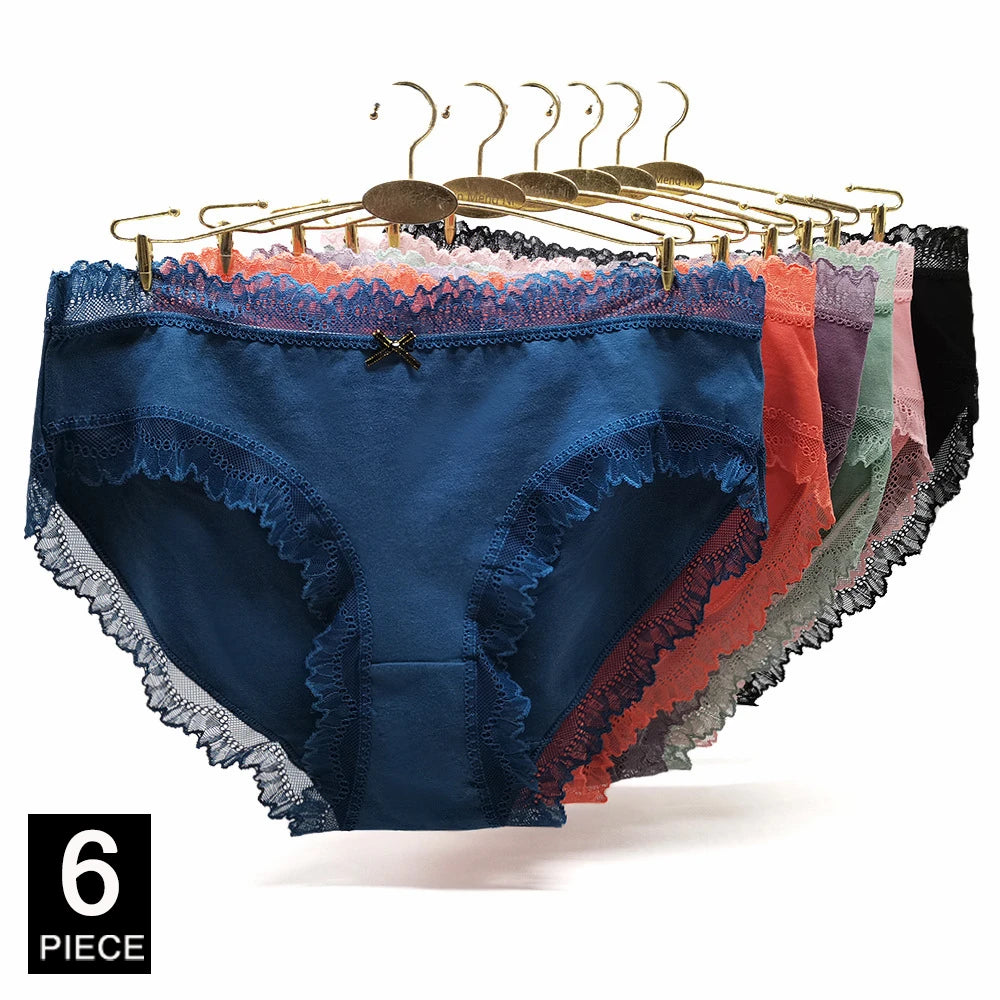 Cotton Panties Plus Size Underwear, Women Briefs, Woman Knickers, Lady Lingerie, Girl intimate High Waist Large Size 6 pcs/lot.