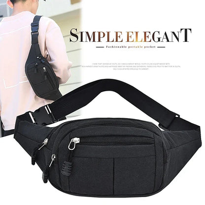 Men's Breast Package Waterproof  Sports Bag  Crossbody Banana Bag
