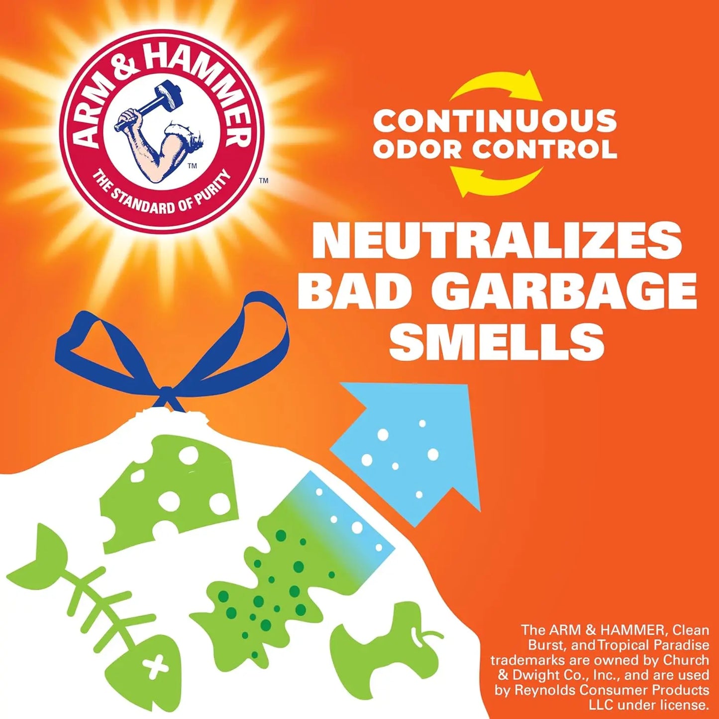 Ultra Strong 13 Gallon Kitchen Trash Bags with Drawstring Closure, Odor Control, Clean Burst Scent, 80 Count.