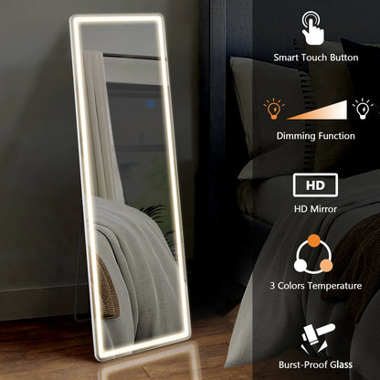 Led 64"x21" Full Length Mirror Standing ,Hanging or Wall-Mounted.