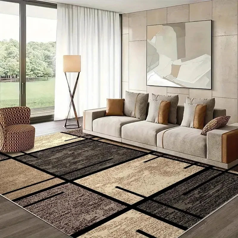 VIKAMA Geometric Rug, Lightweight And Easy To Clean Home Area Rug For Living Room, Bedroom, Office Home.