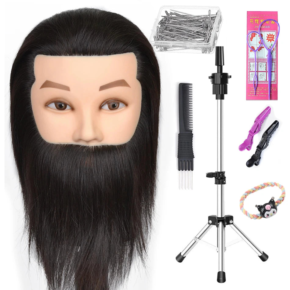 100% Real Human Hair Mannequin ,Styling Heads Cosmetology Practice Heads.