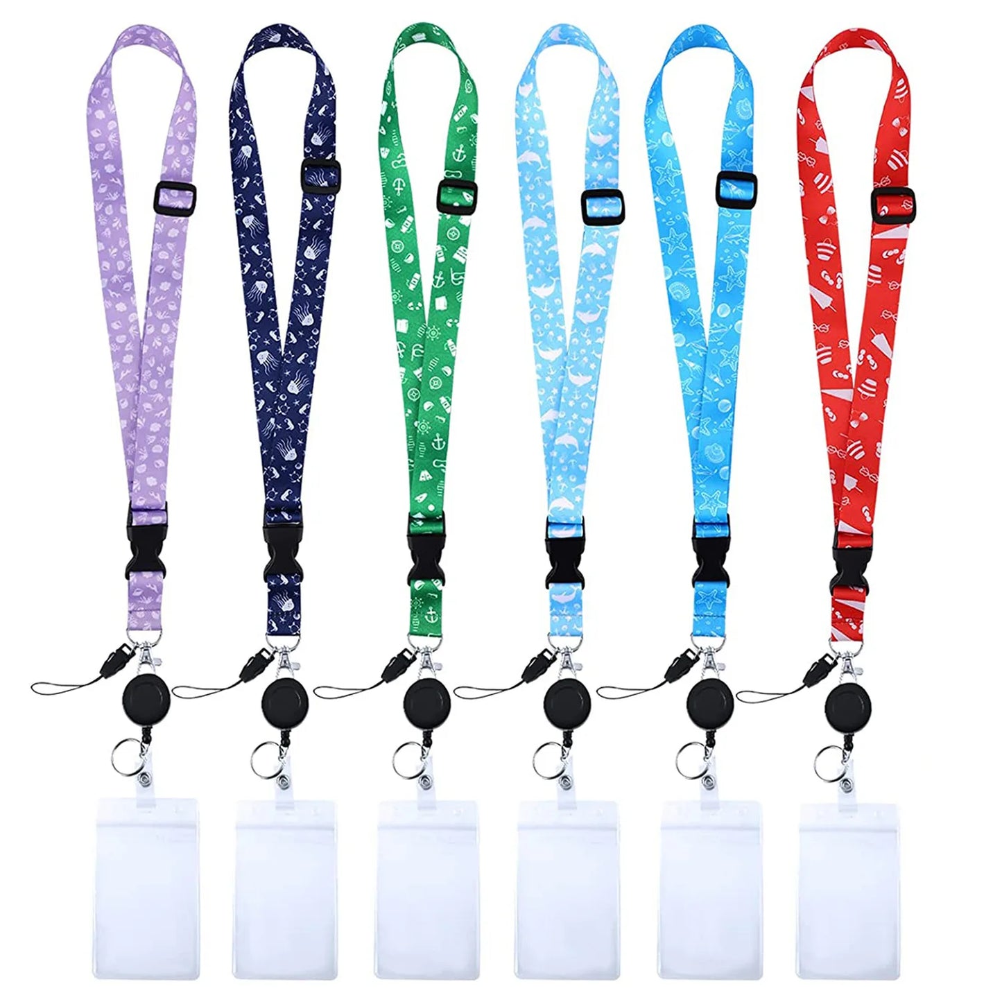Retractable Lanyard Card Holder Badge Reel, Id Card Holders For All Cruises Ships Necklaces Keychain.