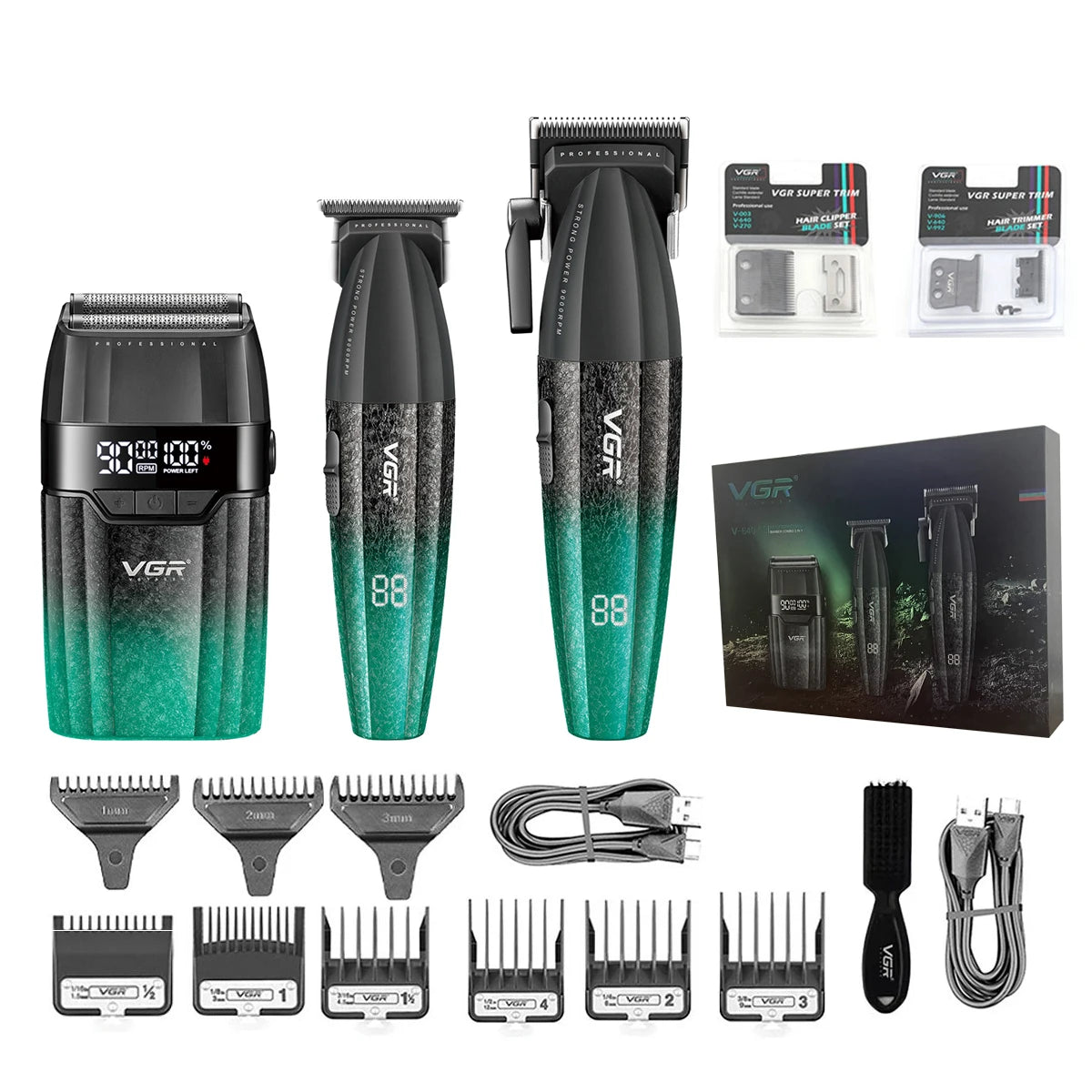 VGR Hair Clipper Professional 9000RPM Hair Cutting Machine, Face Shaver, Reciprocating Beard Trimmer, Hair Trimmer for Men V-640 S3.